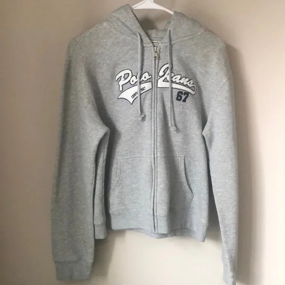 Ralph 🇺🇸 Lauren Polo Jeans Co. 1967 Zip Down Hoodie Women’s XL Gray Like New - Picture 2 of 9